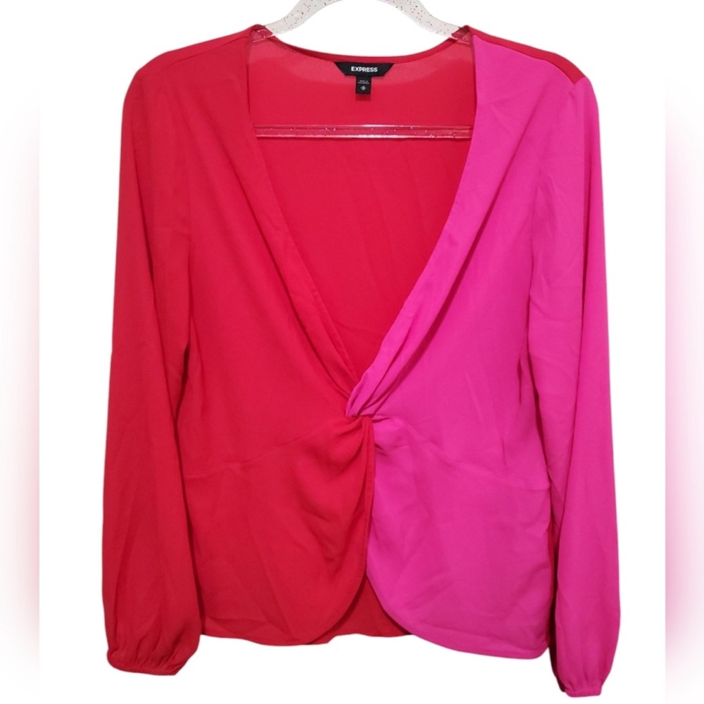 Express Red and Pink Blouse